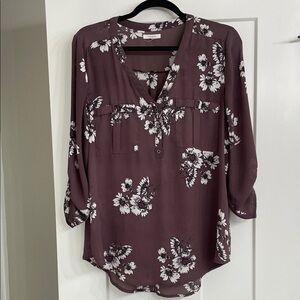 Maurices Plum Floral Blouse